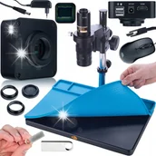 Mikroskopy i lupy - MIKROSKOP CYFROWY LUTOWANIE JUBILERSTWO KAMERA 16MPIX DUŻA SILIKONOWA MATA - miniaturka - grafika 1