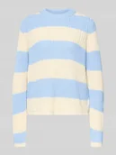 Swetry damskie - Sweter z dzianiny z prążkowanymi wykończeniami model ‘REMONE’ - miniaturka - grafika 1