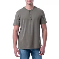 Koszule męskie - Lee Męski t-shirt z krótkim rękawem, miękki, sprana bawełna koszula Henley, smoked pearl, L - miniaturka - grafika 1