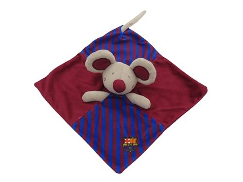 CyP Brands - FC Barcelona - Doudou dla dzieci, miękki koc, pluszak, mysz, Barcelona, oficjalny produkt
