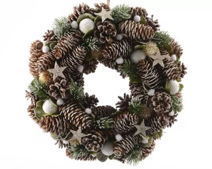 DECORIS Wieniec bożonarodzeniowy 33 cm z szyszkami - Ozdoby bożonarodzeniowe - miniaturka - grafika 1
