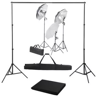 vidaXL Lampa studyjna Fotograficzny zestaw studyjny z lampami i tłem 3055121 - Lampy studyjne - miniaturka - grafika 1
