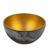 Miski i półmiski - MISA OZDOBNA MISKA SZKŁO 25X13 CZARNA ZŁOTA - miniaturka - grafika 1