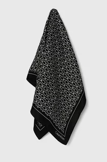 Apaszki i szaliki damskie - Calvin Klein apaszka jedwabna kolor czarny wzorzysta - grafika 1