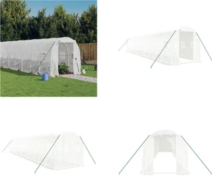 vidaXL Szklarnia ze stalową ramą biała 24 m² 12x2x2 m - Szklarnia - Szklarnie - Tunel foliowy - Szklarnia Walk-in - Szklarnie ogrodowe vidaXL Szklarnia ze stalową ramą biała 24 m² 12x2x2 m - Szklarnia - Szklarnie - Tunel foliowy - Szklarnia Walk-in - Szklarnie ogrodowe - miniaturka - grafika 1