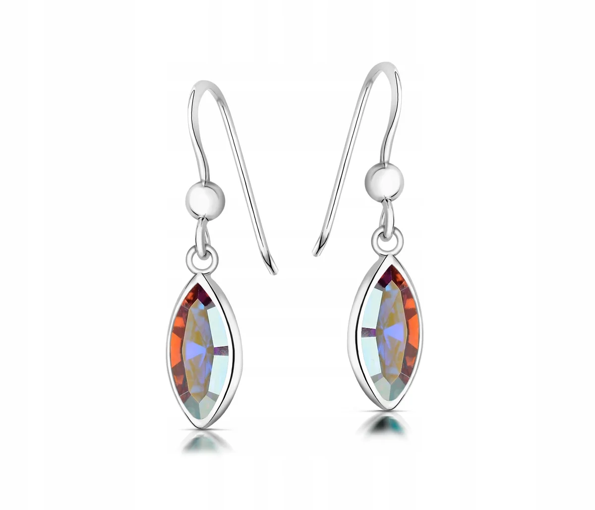 SREBRNE KOLCZYKI SWAROVSKI WISZĄCE +