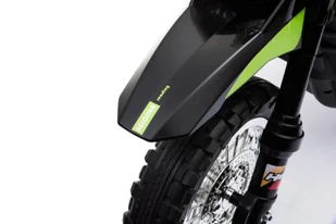 Motorek Cross dla dzieci Pojazd na akumulator Zielony + Pomocnicze kółka + Dźwięki LED - Tory, garaże, parkingi - miniaturka - grafika 15