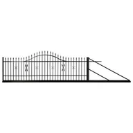 Ogrodzenia - Brama przesuwna Tytus 400 x 130-150 stal ocynk RAL9005 prawa z automatem w słupku - miniaturka - grafika 1