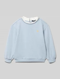 Sweter z dzianiny z okrągłym dekoltem - Swetry dla dziewczynek - miniaturka - grafika 1