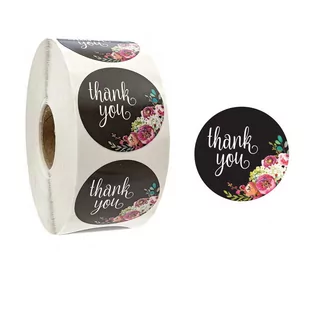 Naklejki Ozdobne Okrągłe Thank You 500 Szt. - Pasmanteria - miniaturka - grafika 1
