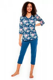 Piżamy damskie - Cornette 481/289 Karen jeansowa piżama damska - grafika 1