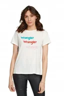 Koszulki i topy damskie - WRANGLER SS REPEAT TEE OFF WHITE W7ZAEV737 S - miniaturka - grafika 1