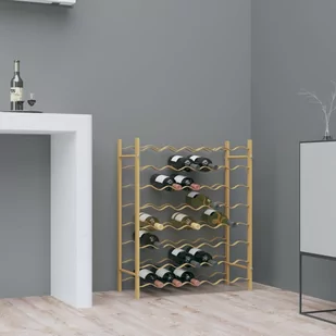 Lumarko Stojak na 48 butelek wina, złoty, metalowy - Stojaki na wino - miniaturka - grafika 1