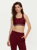 Koszulki i topy damskie - Under Armour Biustonosz sportowy Crossback Mid Bra 1361034 Bordowy - miniaturka - grafika 1