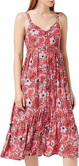 SUPERDRY SUKIENKA MIDI Z NADRUKIEM KWIATOWYM NA RAMIĄCZKACH 36 6DA