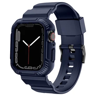 Kingxbar CYF106 2w1 pancerne etui Apple Watch SE, 8, 7, 6, 5, 4, 3, 2, 1 (41, 40, 38 mm) z paskiem niebieskie - Akcesoria do smartwatchy - miniaturka - grafika 5