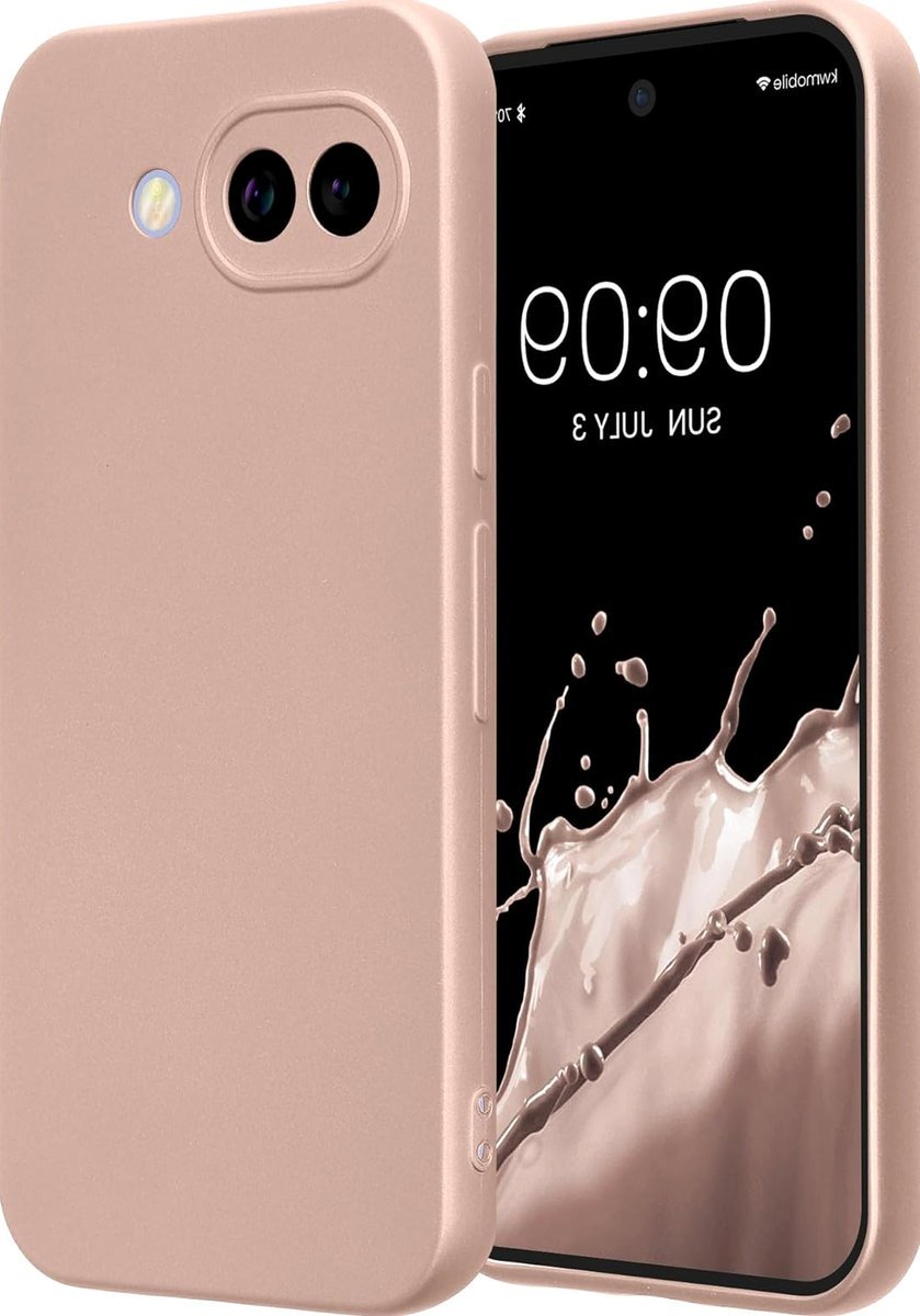 Pokrowiec etui silikonowy elastyczny na telefon metaliczny różowy złoty