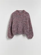 Swetry damskie - Reserved - Sweter z domieszką wełny - bordowy - miniaturka - grafika 1