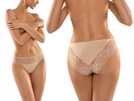 Bielizna nocna - Babell 135 Koronkowe Figi bawełniane Beżowy L - miniaturka - grafika 1