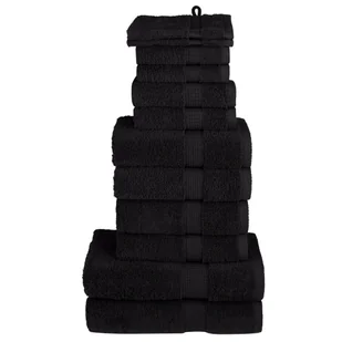 vidaXL 12-częściowy zestaw ręczników premium SOLUND, czarny, 600 g/cm² - Ręczniki - miniaturka - grafika 1