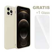 Etui i futerały do telefonów - Etui ochronne SOONTEC (białe) do Apple iPhone 12 Pro, ochronne etui TPU + 1 szkło pancerne chroniące ekran, FULL COVER GLASS - miniaturka - grafika 1