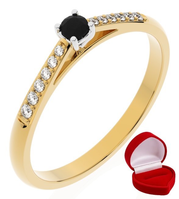 ZŁOTY PIERŚCIONEK ZARĘCZYNOWY 585 14k DIAMENT LAB BRYLANT 0,06 ct R11