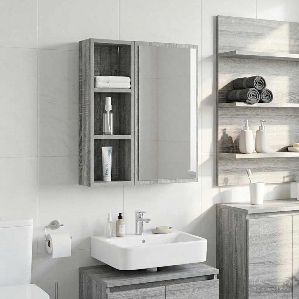vidaXL vidaXL Szafka ścienna łazienkowa Szary Sonoma 20 x 10 x 60,5 cm