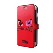 Etui i futerały do telefonów - Karl Lagerfeld Etui book do iPhone 7 KLFLBKP7CL2RE czerwone BRA004921 - miniaturka - grafika 1