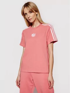 Koszulki i topy damskie - Adidas T-Shirt adicolor 3D Trefoil GN6702 Różowy Loose Fit - grafika 1