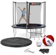 Trampoliny - Hop-Sport Trampolina 8ft (244cm) czarno-niebieska z siatką wewnętrzną 48862 - miniaturka - grafika 1