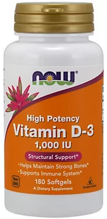 Now Foods NOW High Potency Vitamin D-3 1,000 IU 180caps - Witaminy i minerały - miniaturka - grafika 2