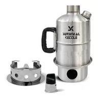 Kuchnia turystyczne i akcesoria - Stalowy Czajnik Turystyczny Survival Kettle Zestaw - miniaturka - grafika 1