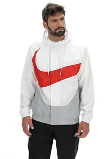 Kurtki męskie - Nike Męska kurtka M NSW Swoosh WVN LND JKT, White/Lt Smoke Grey/University Red, S DD5967 - grafika 1