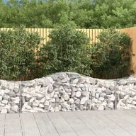 Ogrodzenia - vidaXL Kosze gabionowe, 4 szt, 200x50x60/80 cm, galwanizowane żelazo - miniaturka - grafika 1