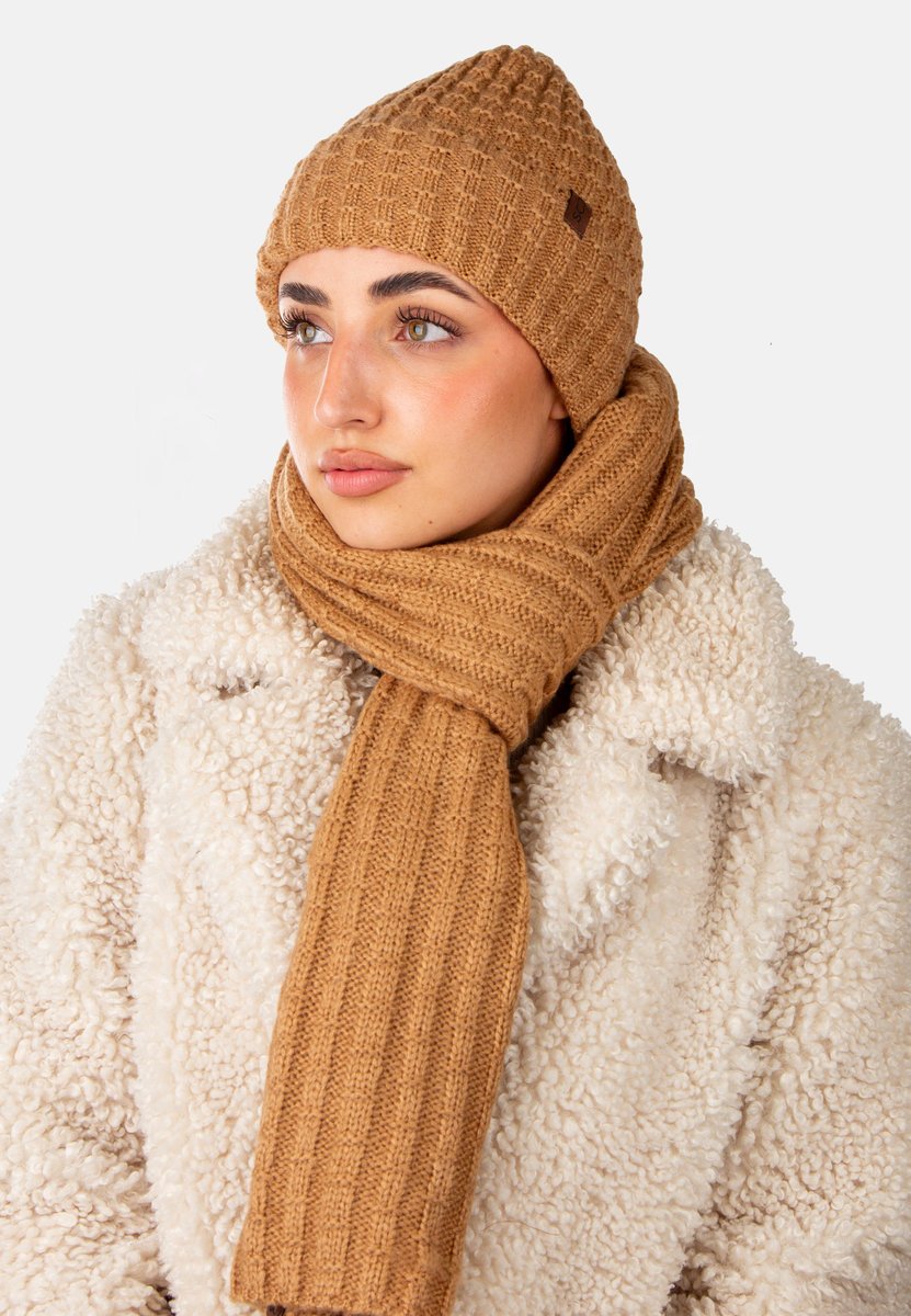 Komplet Damski Czapka Szalik Zimowy Ciepły Polskiej Produkcji 505 -55