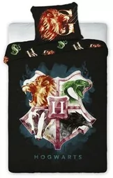 Faro Pościel bawełniana 160x200 Harry Potter 002 Herb czarna młodzieżowa poszewka 70x80 - Pościel dla dzieci - miniaturka - grafika 1
