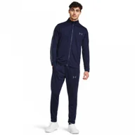 Koszulki sportowe męskie - Męski dres komplet treningowy Under Armour UA Rival Knit Track Suit - granatowy - UNDER ARMOUR - miniaturka - grafika 1