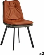 Fotele - Gift Decor Fotel Przyciskami Brązowy Czarny Szary Stal 62 x 85 x 47 cm 2 Sztuk - miniaturka - grafika 1