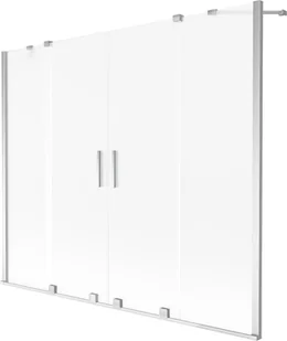 Mexen Velar Duo parawan nawannowy 2-skrzydłowy rozsuwany 190 x 150 cm, szron, chrom - 896-190-000-32-01 - Parawany nawannowe - miniaturka - grafika 1