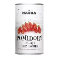 Koncentraty warzywne, przeciery - Naura Pomidory Pelati całe bez skórki 400 g - miniaturka - grafika 1