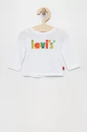 Bluzki dla dziewczynek - Levi's longsleeve dziecięcy kolor biały - miniaturka - grafika 1