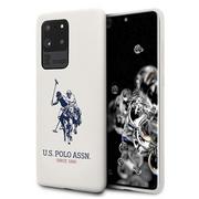 Etui i futerały do telefonów - U.s. polo assn US Polo USHCS69SLHRWH S20 Ultra G988 biały/white Silicone Collection - Biały - miniaturka - grafika 1