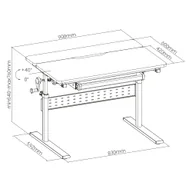 Biurka - Biurko dziecięce regulowane XD SPE-X102WL 90x60 cm - miniaturka - grafika 1