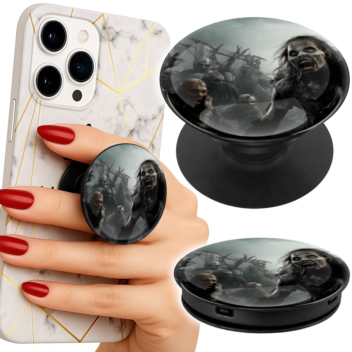 Uchwyt do telefonu Popsocket na palce/stojak ZOMBIE ŻYWE TRUPY WALKING DEAD