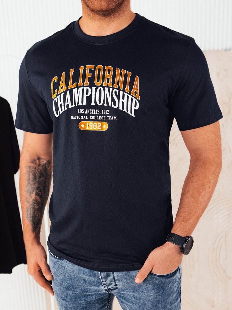 Koszulka męska z nadrukiem granatowa Dstreet RX5389-XXL