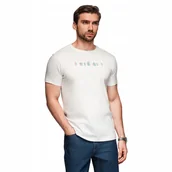 Koszulki męskie - T-shirt męski z haftem na klatce piersiowej - biały V2 OM-TSPT-0248 r. XXL - miniaturka - grafika 1