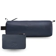 Kosmetyczki, organizery i kuferki - Kosmetyczka Skórzana Granatowa I Etui Na Klucze Ze Skóry Naturalnej Zestaw ZUP-120-DB - miniaturka - grafika 1