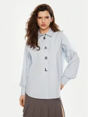 Koszule damskie - KARL LAGERFELD Koszula A1W11026 Niebieski Regular Fit - miniaturka - grafika 1