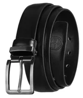 Paski - Czarny pasek męski PETERSON klasyczny srebrna klamra szeroki do jeansów casualowy - miniaturka - grafika 1