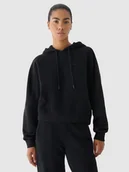 Bluzy damskie - 4F Bluza dresowa z kapturem damska 4F x Anna Lewandowska - czarna XL - miniaturka - grafika 1